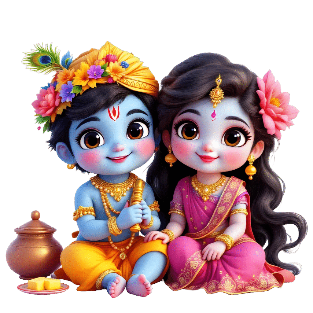 Stunning Janmashtami PNG Images – Free Downloads Cute Krishna & Radha PNG