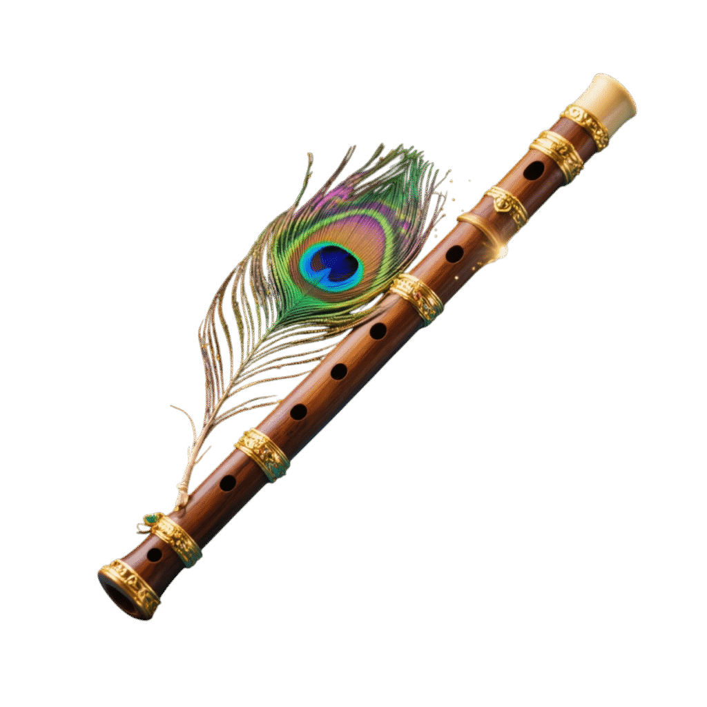 Free Download Krishna Flute & Peacock Feather PNG for Janmashtami Krishna Flute & Peacock Feather PNG