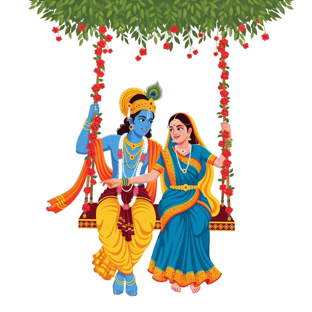 Janmashtami PNG Designs with Lord Krishna & Radha Krishna & Radha Free Png