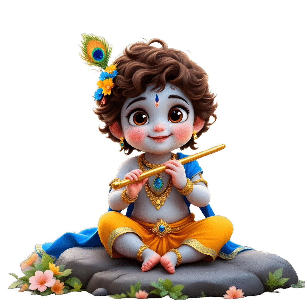 Stunning Janmashtami PNGs with Krishna & Flute Janmashtami PNGs